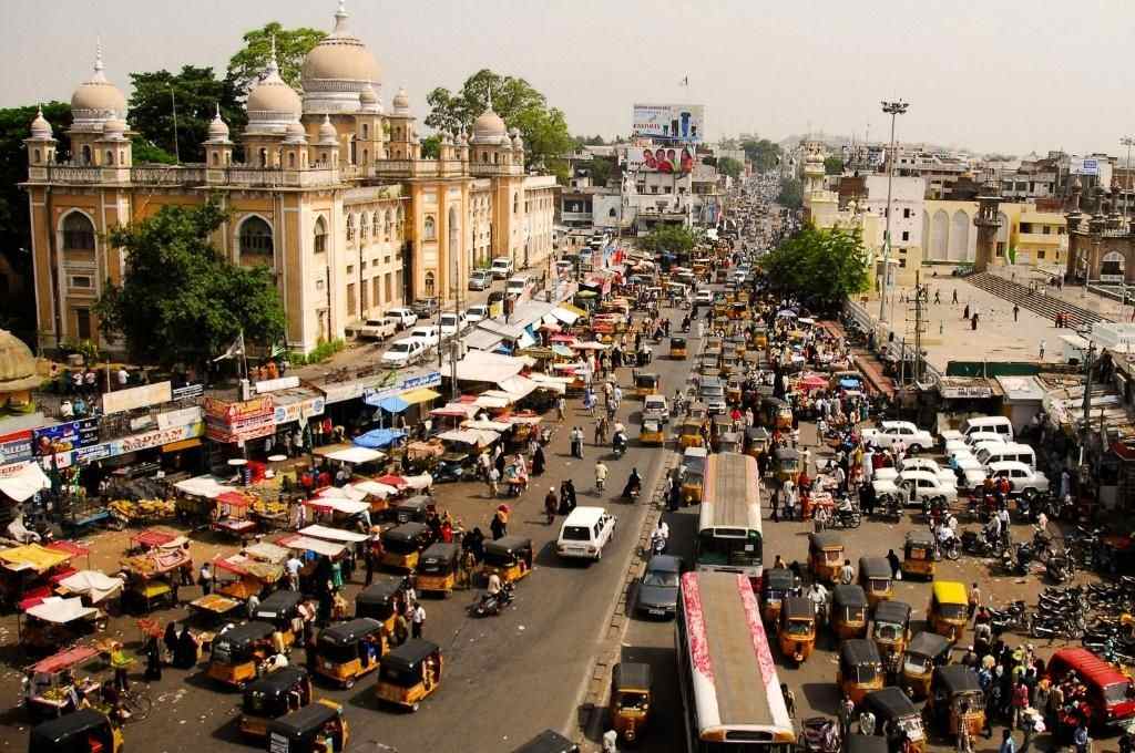 Aerial view of a road that is bustling with traffic-carbon neutral