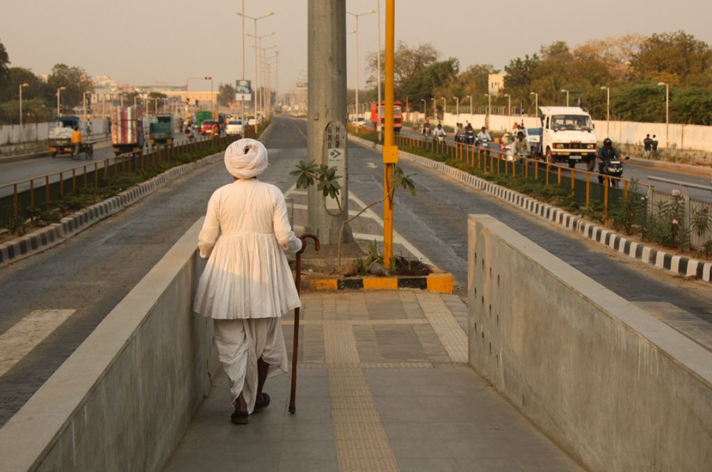 An elderly man walking_problems of elderly in India