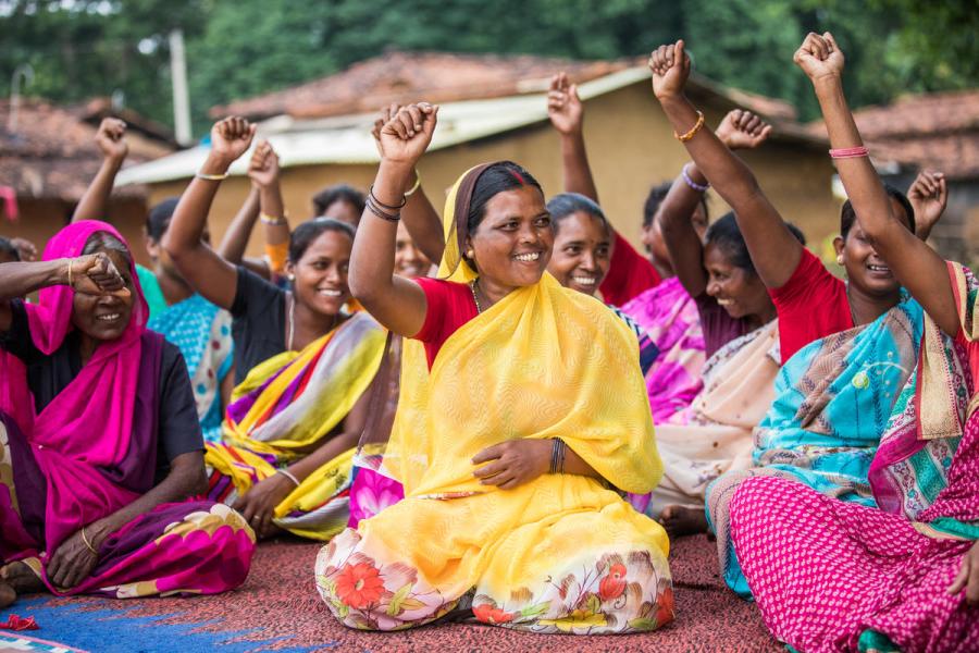 group of women with raised fists-democracy