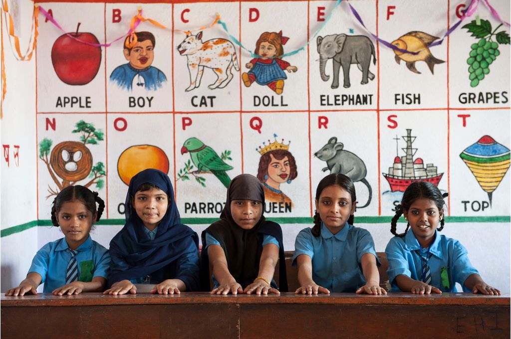 Adolescent girls in a class in Ranchi, Jharkhand